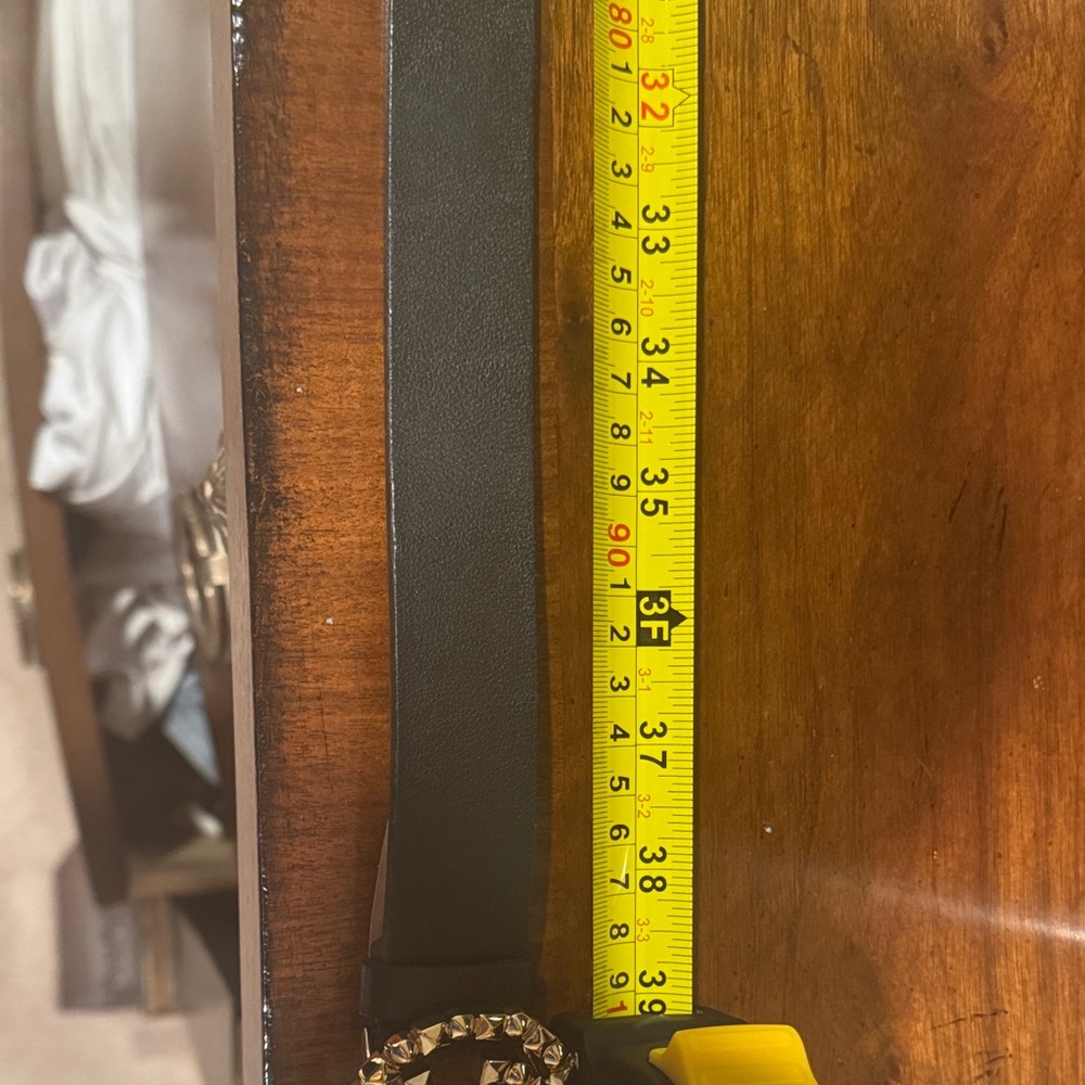 Gucci Black Belt with Gold Studded GG Emblem - Picture 3 of 4